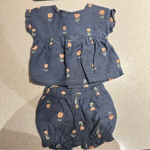 Carter's Blue Baby Outfit with Orange Accents